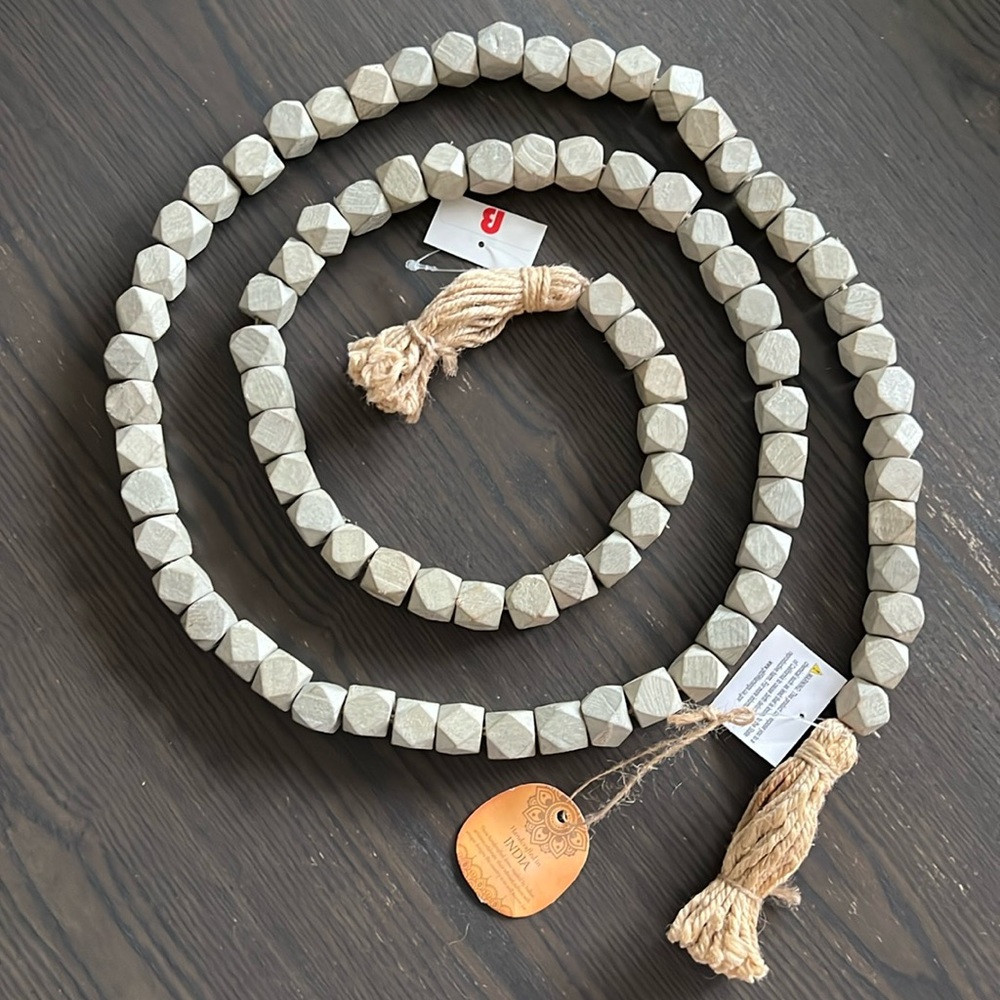 Handcrafted Wooden Beads with Tassels for home decor, great coffee table design